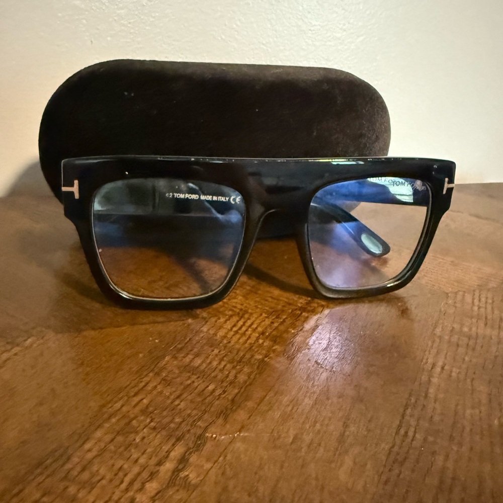 Tom Ford Classic Black Eyewear Renee Square Acetate Sunglasses